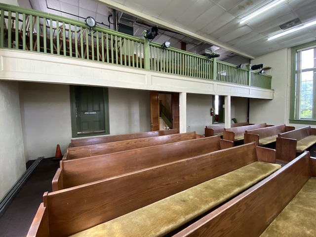 interior of courtroom of historic courthouse