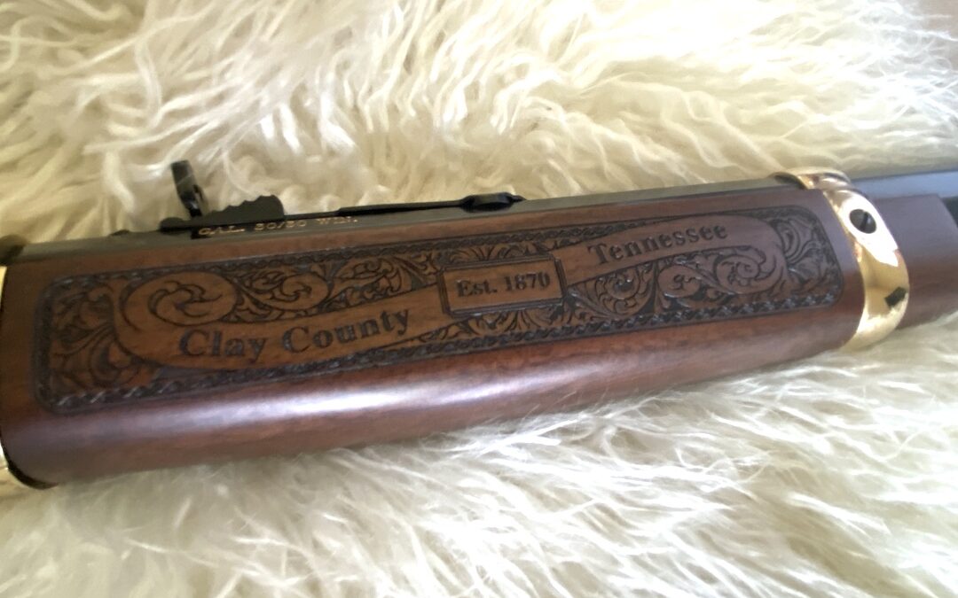 rifle butt of commemorative rifle 2023 raffle